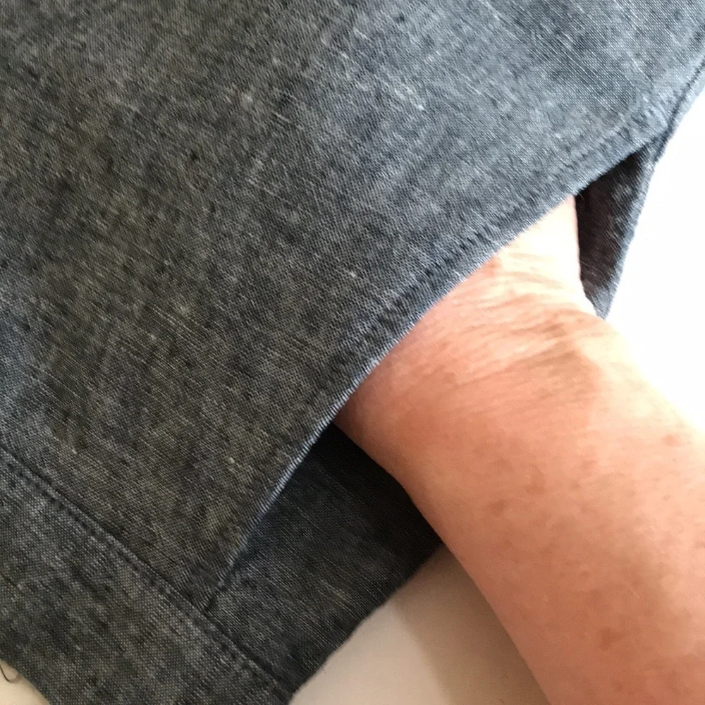 J.CREW—THE DRIGGS Men’s Dark Gray Slate Linen Cotton Blend Straight Leg Chinos